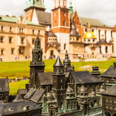 Wawel Kalesi ve Katedrali manzaralı Bahçe, Krakov, Polonya