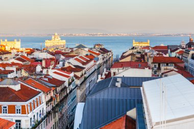 Yukarıdan, Portekiz Lizbon Merkezi bölümünün görünümünü.