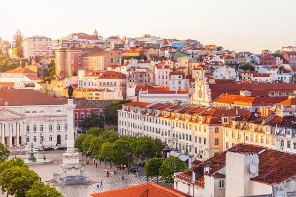 Nézet felülről, Portugália Lisszabon központi részének. — Stock Fotó