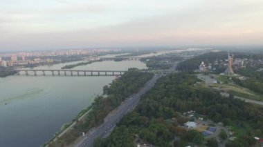 Kiev Panoraması, Ukrayna. Anavatan. Havadan görünüm.