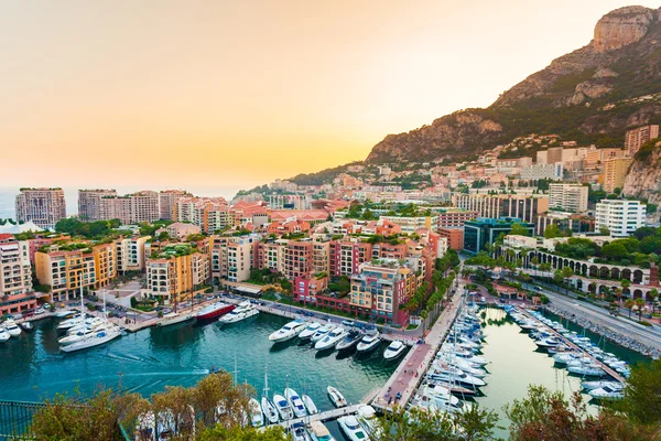 Vista panorâmica de Port de Fontvieille em Mônaco. Costa do Azur . — Fotografia de Stock