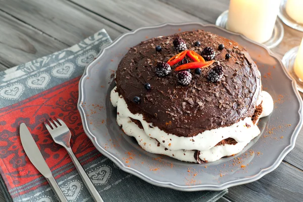 Bolo de chocolate — Fotografia de Stock