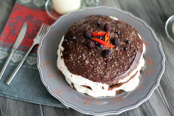 Bolo de chocolate — Fotografia de Stock