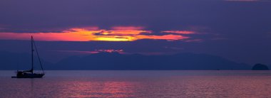 Gün batımı tekne Tayland ile
