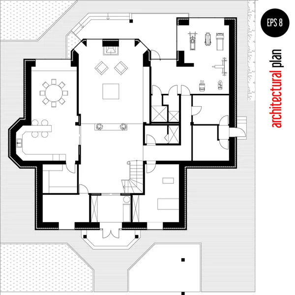 建築図面 — ストックベクタ