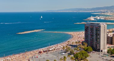 Barceloneta beach clipart