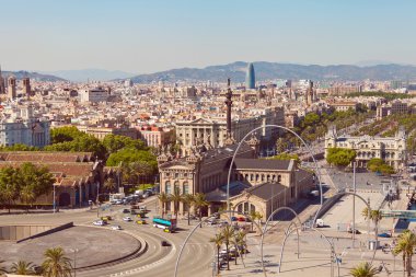 Barselona şehir ve bağlantı noktası. İspanya