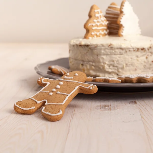 Beyaz Christmas cake — Stok fotoğraf