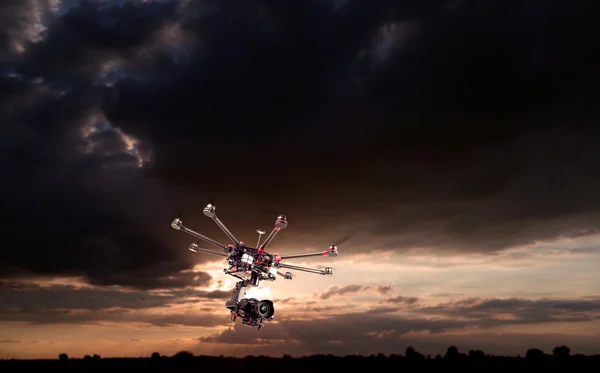 Octocopter, helikopter, uçak — Stok fotoğraf