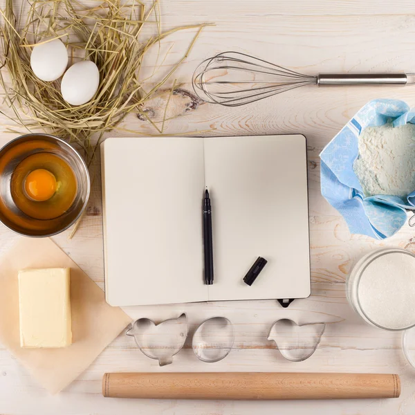 Ingredientes para la masa y la cocción — Foto de Stock