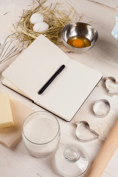 Ingredientes para la masa y la cocción — Foto de Stock