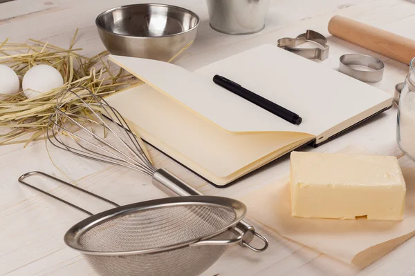 Ingredientes para la masa y la cocción — Foto de Stock