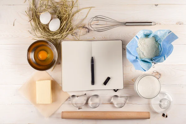 Ingredientes para la masa y la cocción — Foto de Stock