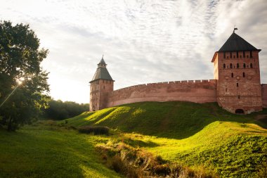 Kremlin'in büyük Novgorod, kırmızı tuğla duvar