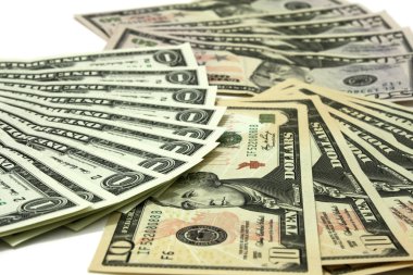 Beyaz arka plan üzerinde kaç dolar