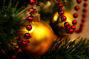 Altın cam biblo ve red garland