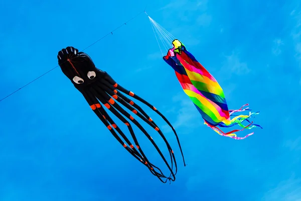 青空に凧を 2 つ — ストック写真
