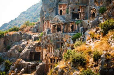 Dağlarda Myra Likya mezar yüksek
