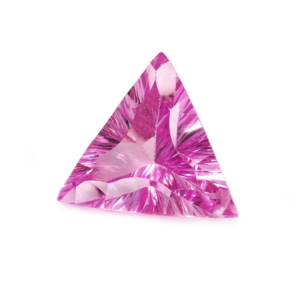 Dreieckig geformter rosa Saphir — Stockfoto