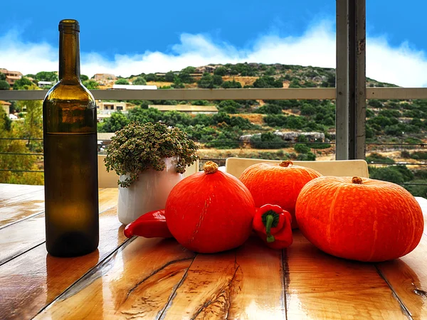 Rustic still life with pumpkins — Stock Photo, Image