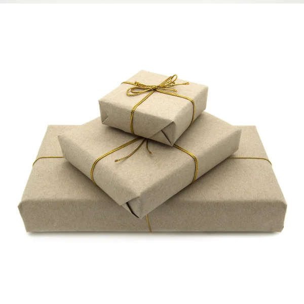 Parcels wrapped in brown paper — Stock Photo, Image