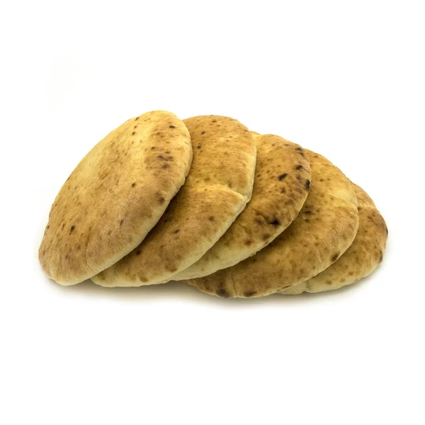 Pita brood op een witte achtergrond — Stockfoto