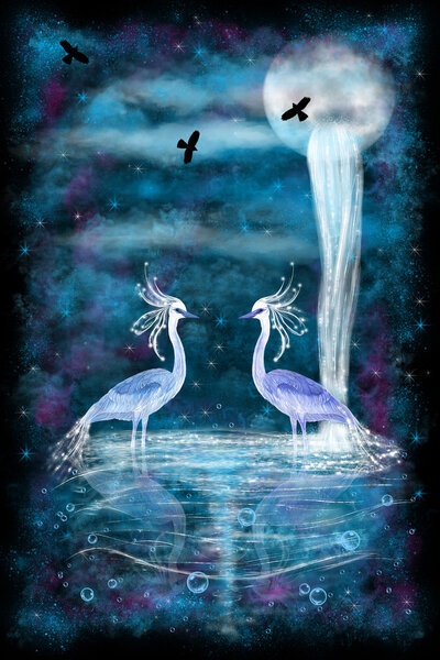 Фантазия о двух цаплях
