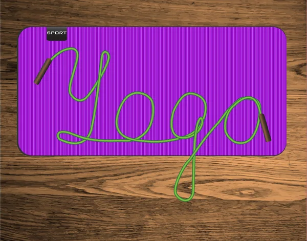 Yoga bokstäver på matta — Stockfoto