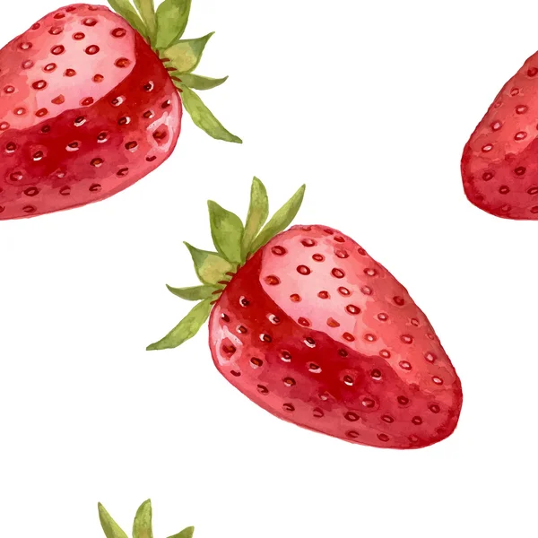 딸기 수채화 패턴 — 스톡 벡터