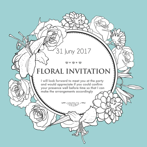 Foral arka plan düğün, doğum günü, davet için. Vektör el