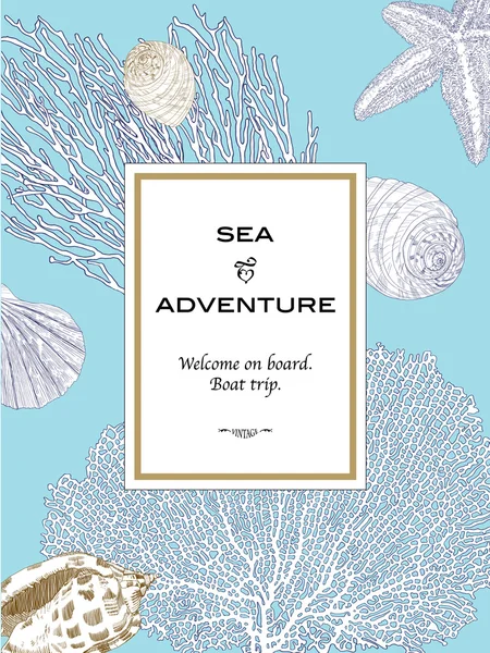 Hand Drawn Seashell. Vector Illustration of Underwater World.