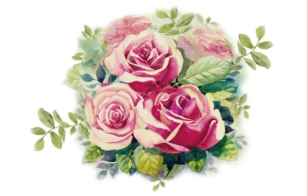 Вітальна Листівка Рожевими Фіолетовими Квітами Троянд Пастельні Кольори Вінтажний Красивий — стокове фото