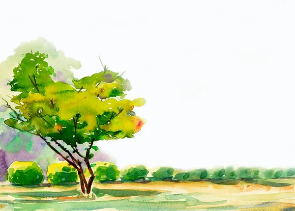 정원에 나무의 과푸른 배경에 용수철 나무가 묘사하고 감동적 인상주의자 — 스톡 사진