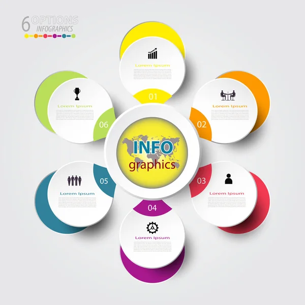 Modelo Número Infográficos Abstrato Com Ícone Opção Passo Conceito Negócio — Vetor de Stock