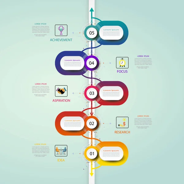 Infografik Zeitleistenvorlage Mit Und Optionen Oder Schritt Geschäftskonzept Leerraum Für — Stockvektor