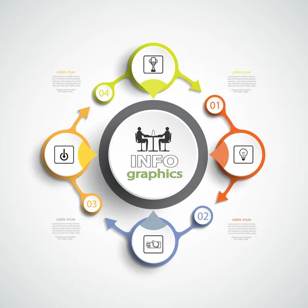 Infographic Circle Timeline Template Options Step Business Concept Κενό Διάστημα — Διανυσματικό Αρχείο