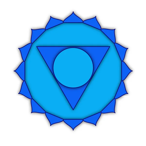 Vishuddha - chakra de la gorge. Symbole du cinquième chakra. Illustrat — Photo