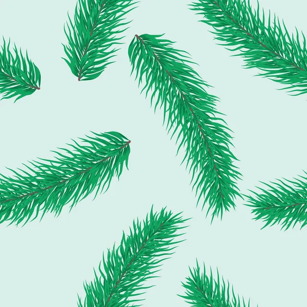 Motif sans couture avec des branches vertes de sapin — Image vectorielle