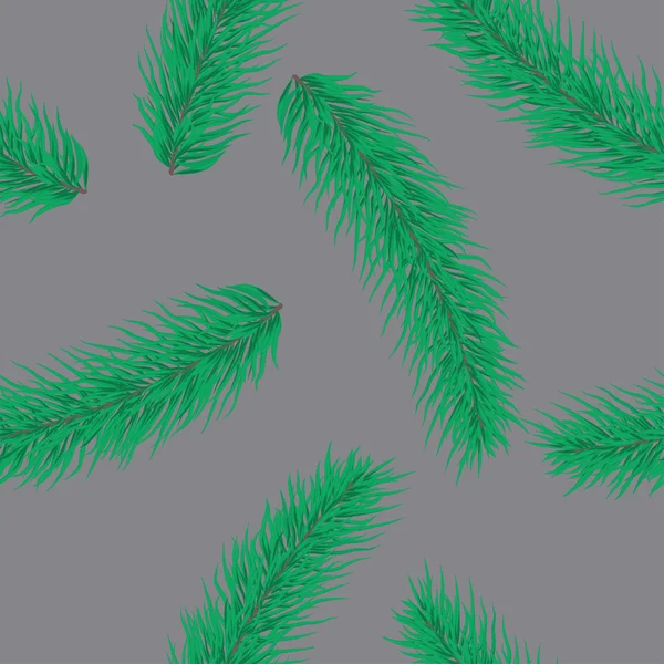 Seamless pattern with green branches of fir — Stock Vector