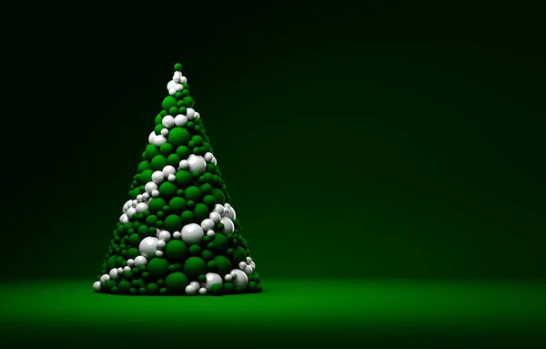 Πρωτοχρονιάτικο υπόβαθρο. Πολύχρωμο ελάχιστη τρισδιάστατη απεικόνιση. Χριστουγεννιάτικο δέντρο. — Φωτογραφία Αρχείου