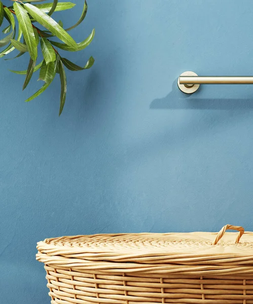 Kozmetik ürünler banyo içi arka planlarını gösteriyor. 3d illüstrasyon