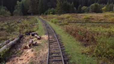 Demiryolu bataklıkların, tarlaların ve çeşitli bağlantıların ve eklemlerin arasına kurulmuştur. Ormanın kıyısındaki yol...