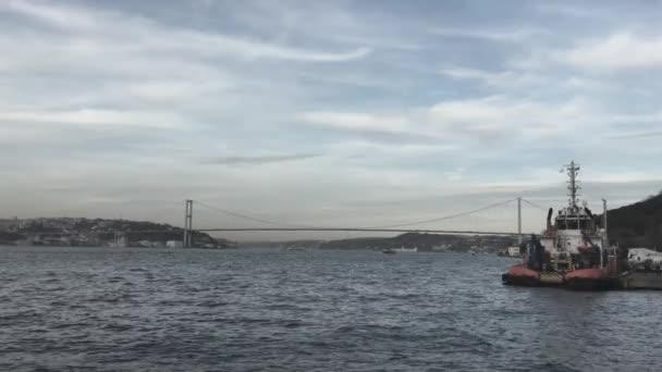 Bosporusbrücke Bosporus Und Ein Ruhiger Abend Istanbul Türkei — Stockvideo