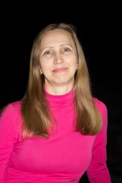 Kobieta w red Blouse czerwona bluzka — Zdjęcie stockowe