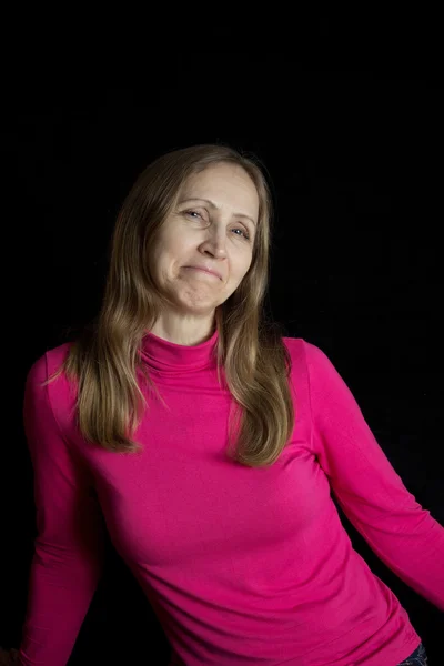 A woman in a red blouse — Stock Photo, Image