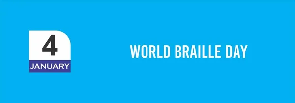 Janeiro World Braille Day Texto Design Ilustração Banner Evento Dia — Fotografia de Stock