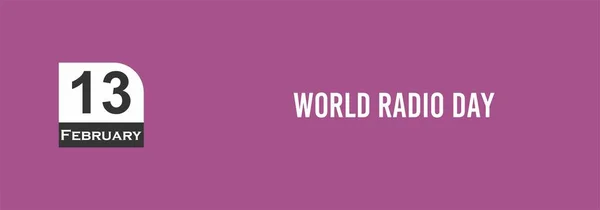 13 February World Radio Day Text Design Illustration. International Day event banner.