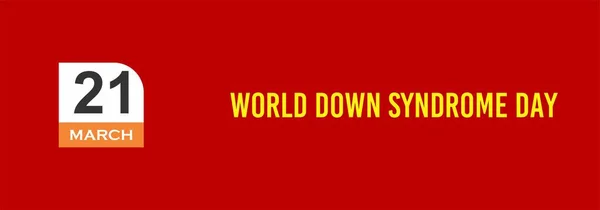 Março World Syndrome Day Texto Design Ilustração Banner Evento Dia — Fotografia de Stock