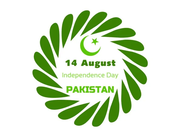 Pakistan Independence Day August Design Illustration Greeting Card Waving Pakistan — Stock Photo, Image