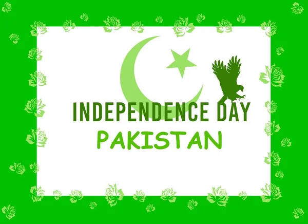 Dzień Niepodległości Pakistanu Sierpnia Design Illustration Kartka Życzeniami Machanie Flagami — Zdjęcie stockowe